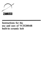 Zanussi VCH2004R Instructions For The Use And Care