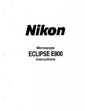 Nikon E800 Instructions Manual
