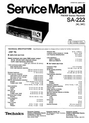 Technics SA-222 Service Manual