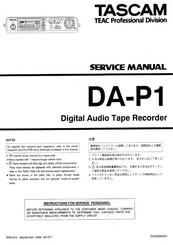 Tascam DA-P1 Service Manual