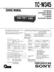 Sony TC-W345 Service Manual