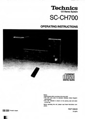 Technics SC-CH700 Operating Instructions Manual