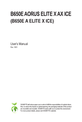 Gigabyte B650E AORUS ELITE X AX ICE User Manual