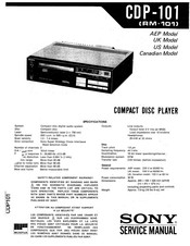 Sony CDP-101 - Compact Disc Player Service Manual
