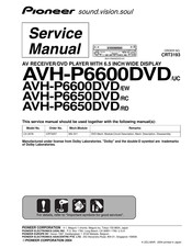 Pioneer AVH-P6600DVD/EW Service Manual
