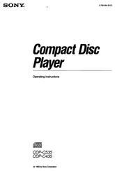 Sony CDP-C435 - Compact Disc Player Operating Instructions Manual