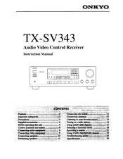 Onkyo TX-SV343 Instruction Manual