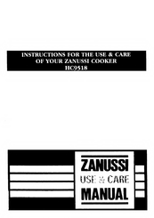Zanussi HC9518 Instructions For The Use & Care