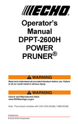Echo POWER PRUNER DPPT-2600H Operator's Manual