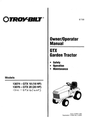 Troy-Bilt GTX 16 Operator's Manual