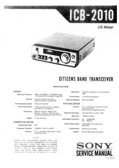 Sony ICB-2010 Service Manual