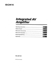 Sony TA-VE110 Operating Instructions Manual