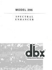 dbx 296 Operation Manual