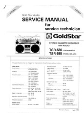 LG GoldStar TSR-580 Service Manual