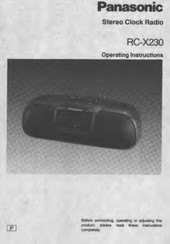 Panasonic RC-X230 Operating Instructions Manual