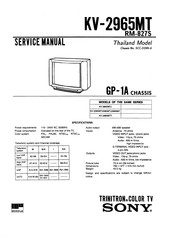 Sony TRINITRON KV-2565MT Service Manual