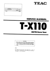 Teac T-X110 Service Manual