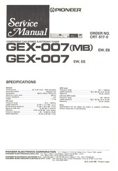 Pioneer GEX-007EW Service Manual