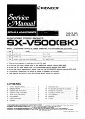 Pioneer SX-V500 Service Manual