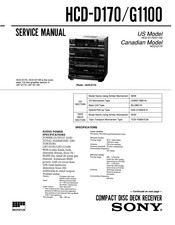 Sony HCD-D170 Service Manual