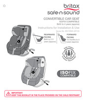 Britax safe n sound platinum pro Manual Instructions For Installation & Use