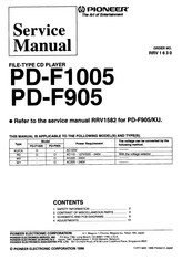 Pioneer PD-F1005 Service Manual