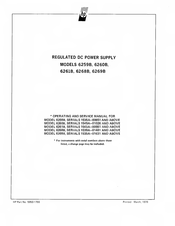 HP 6259B Operating And Service Manual
