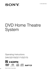 Sony DAV-DZ 170 Operating Instructions Manual