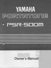 Yamaha PORTATONE PSR-500M Owner's Manual