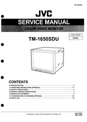JVC TM-1650SDU - Color Monitor Service Manual