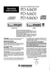 Pioneer PD-M430 Operating Instructions Manual