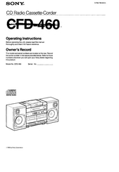 Sony CFD-460 Operating Instructions Manual