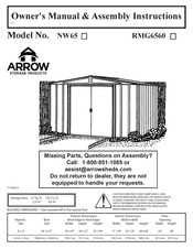 Arrow Storage Products NW65 Owner's Manual & Assembly Instructions