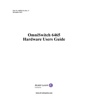 Alcatel-Lucent OmniSwitch 6465 Hardware User's Manual