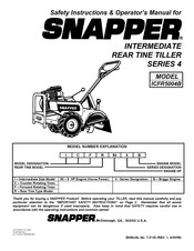 Snapper 4 Series Safety Instructions And Operator's Manual