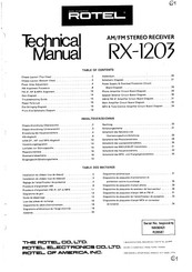 Rotel RX-1203 Technical Manual
