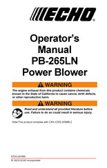 Echo PB-265LN Operator's Manual