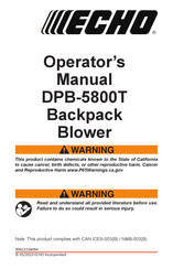 Echo DPB-5800T Operator's Manual
