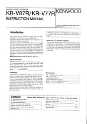 Kenwood KR-V87R Instruction Manual