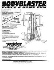 Weider BODYBLASTER FORCE 4 HOME GYM 90102 Owner's Manual
