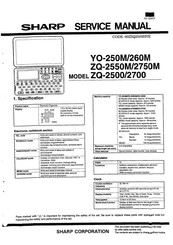 Sharp YO-250M Service Manual