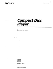 Sony CDP-CA7ES Operating Instructions Manual