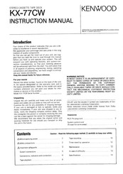 Kenwood KX-77CW Instruction Manual