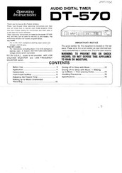 Pioneer DT-570 Operating Instructions Manual