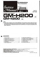 Pioneer GM-H200 Service Manual