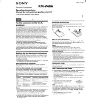 Sony RM-V40A Operating Instructions Manual