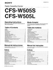 Sony CFS-W505S Operating Instructions Manual