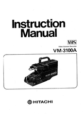 Hitachi VM-3100A Instruction Manual