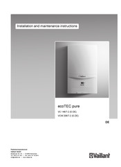 Vaillant ecoTEC pure VCW 206/7-2 Installation And Maintenance Instructions Manual