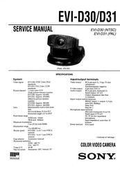Sony EVID30 - NTSC Color Camera Service Manual